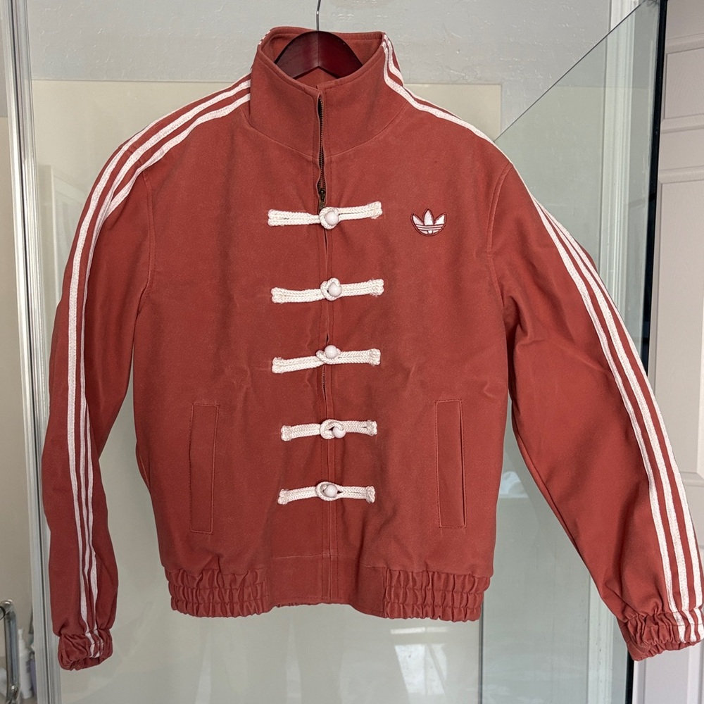 Adidas Maroon Jacket with White Accents